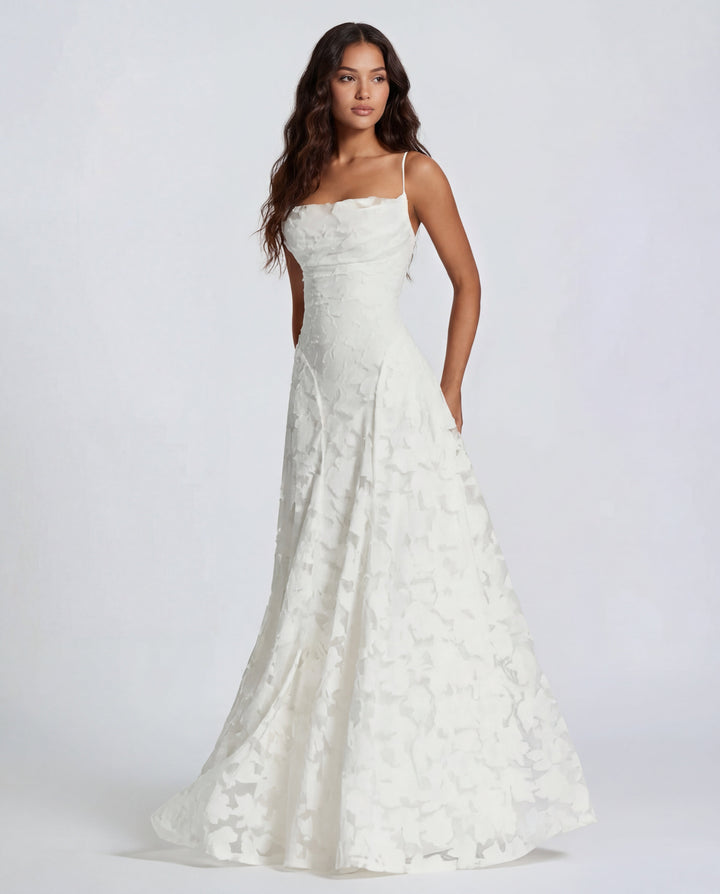 Women’s Spaghetti Strap Textured A-Line Maxi Dress