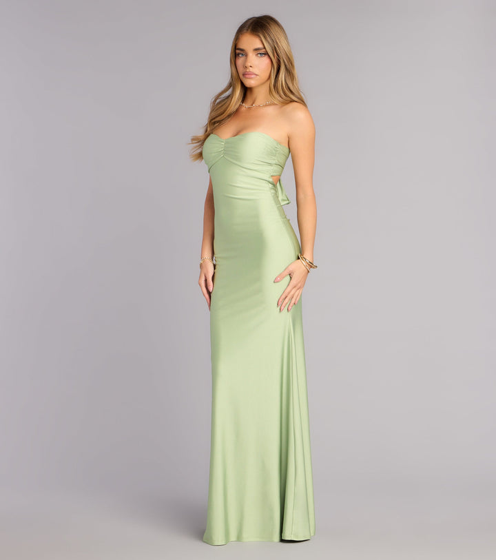 Women's Strapless Mermaid Maxi Dress with Sweetheart Neckline