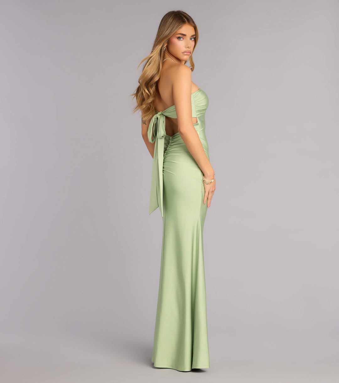 Women's Strapless Mermaid Maxi Dress with Sweetheart Neckline