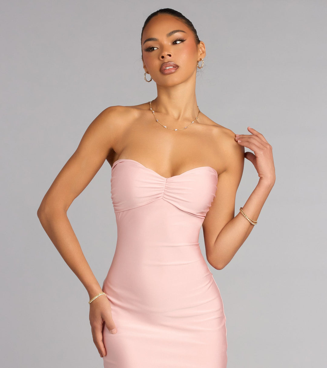 Women's Strapless Mermaid Maxi Dress with Sweetheart Neckline