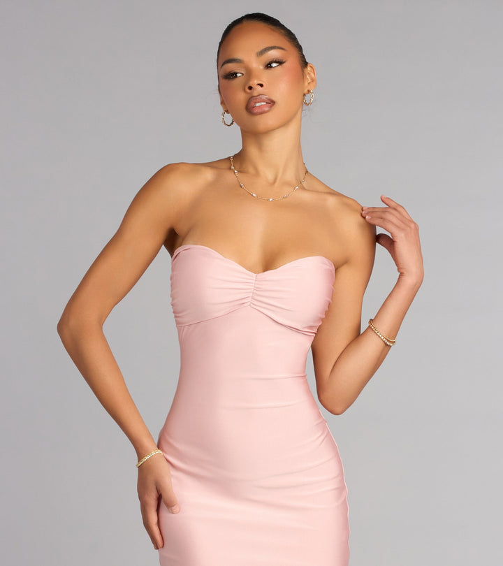 Women's Strapless Mermaid Maxi Dress with Sweetheart Neckline
