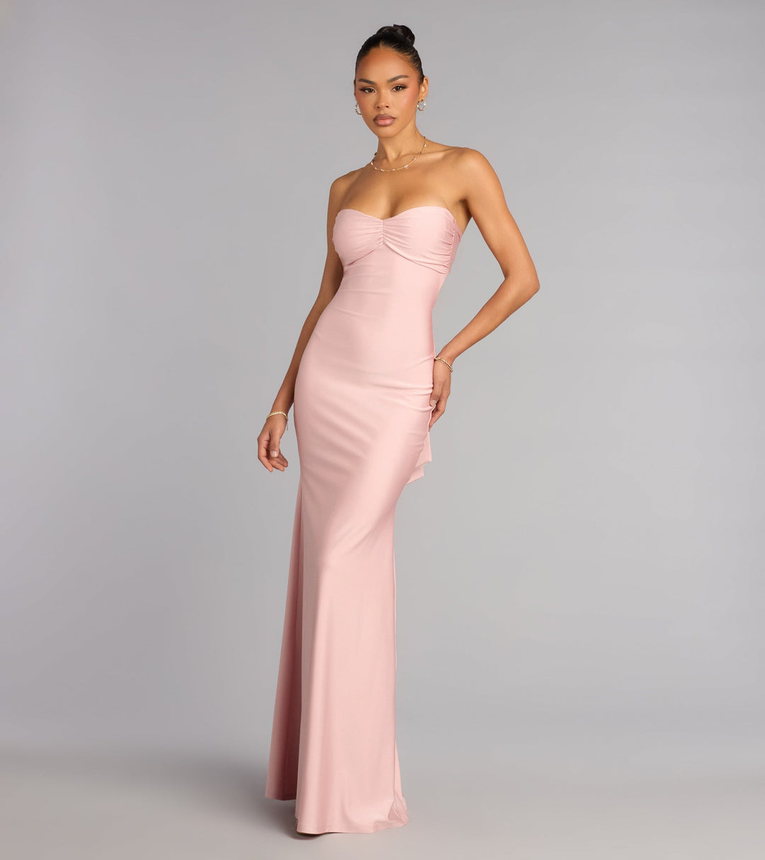 Women's Strapless Mermaid Maxi Dress with Sweetheart Neckline