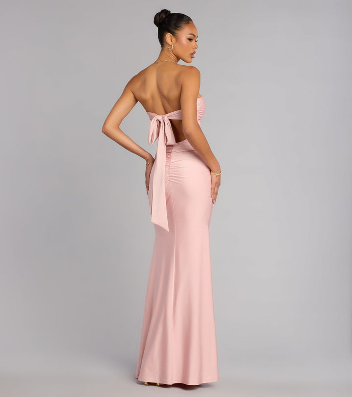 Women's Strapless Mermaid Maxi Dress with Sweetheart Neckline