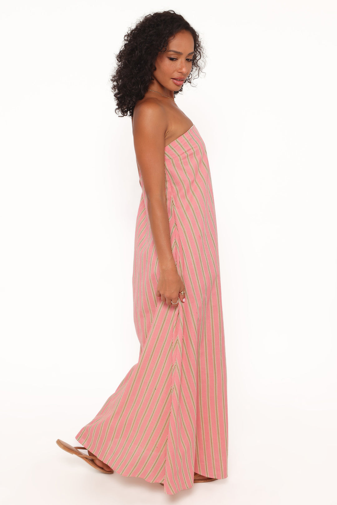 Women’s Strapless Stripe Maxi Dress