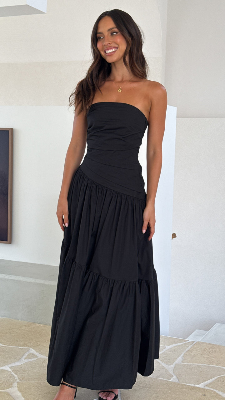 Women’s Strapless Tiered Maxi Dress