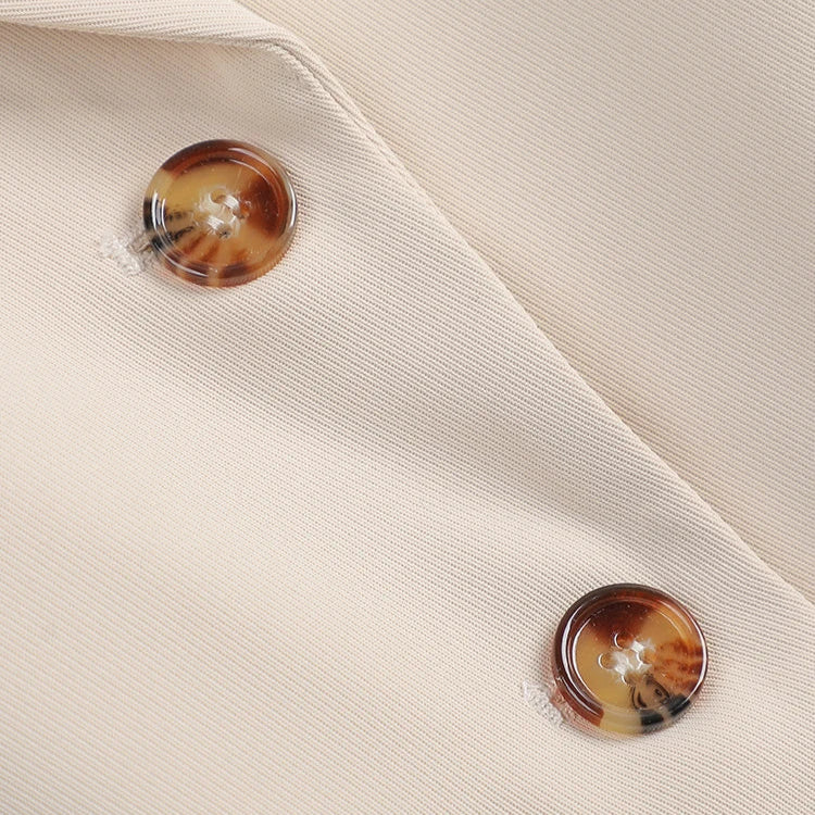Women's Two-Button Blazer with Notch Lapel and Flap Pockets