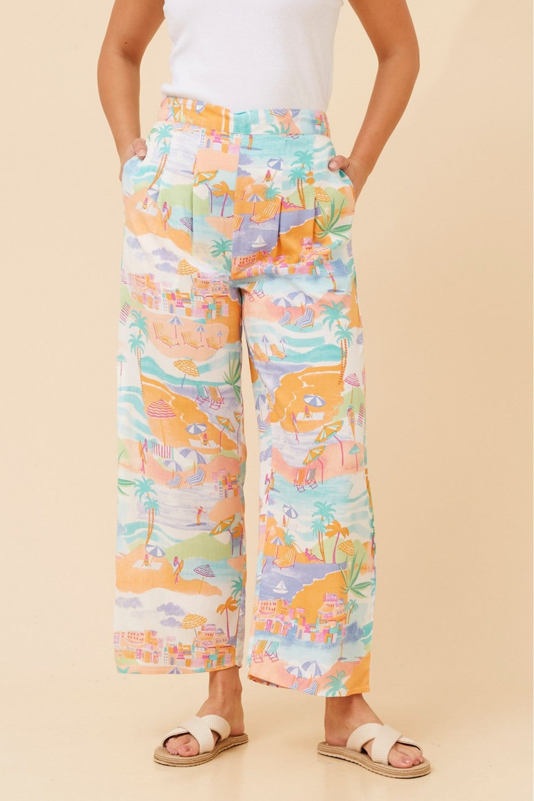 Women’s Wanderlust Print Wide Leg Pants