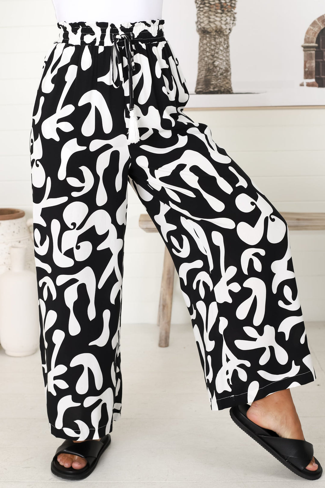 Women’s Wide-Leg Pants with Drawstring Waist
